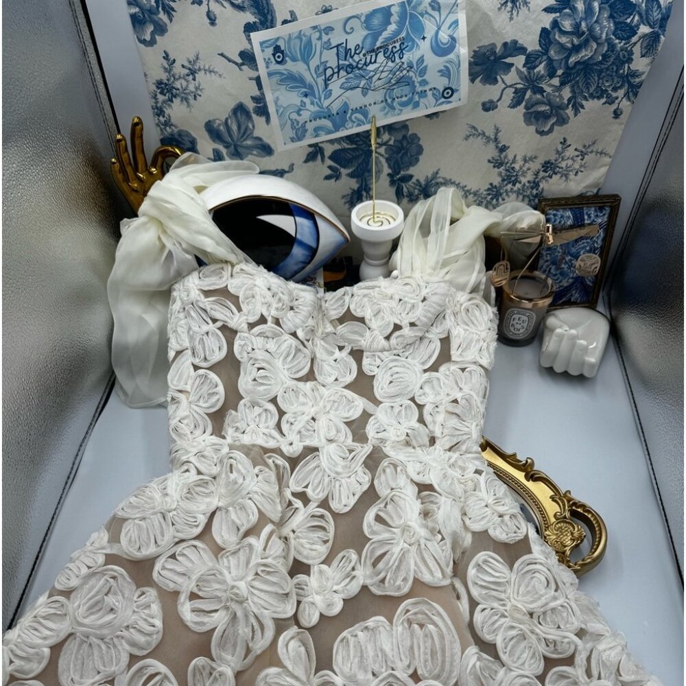 🆕 BRONX & BANCO 🧿 NWOT Sabrina White Bridal Midi Dress, Sz XS / US 2 - Picture 12 of 17